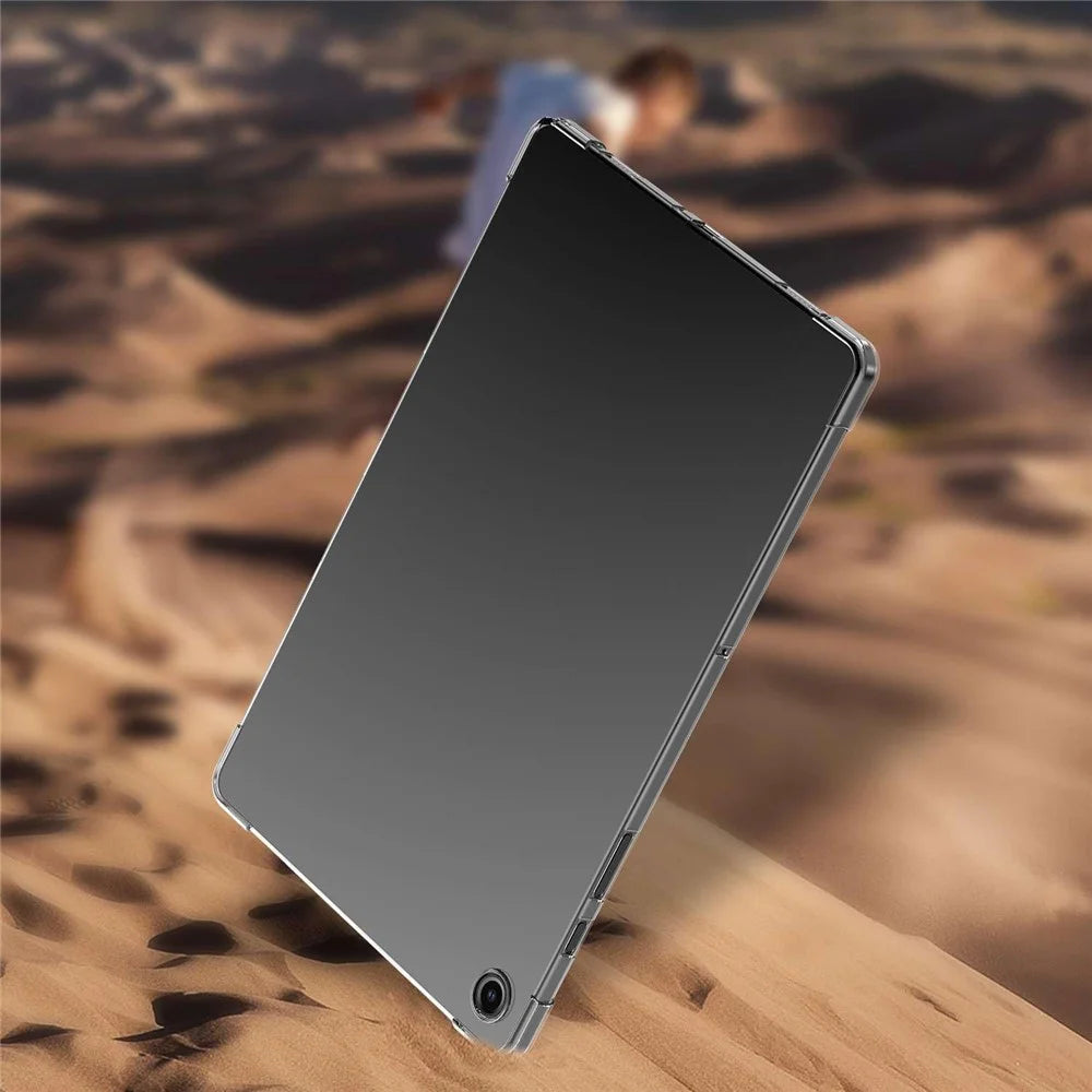 For Samsung Galaxy Tab A11+ / A9+ Case TPU Drop-Resistant Clear Tablet Cover + Tempered Glass Screen Film - 5