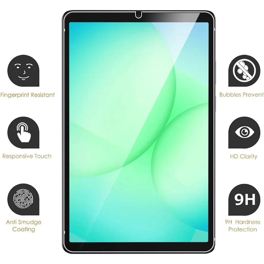 For Samsung Galaxy Tab A11 / A9 Case TPU Drop-Resistant Clear Tablet Cover + Tempered Glass Screen Film - 3