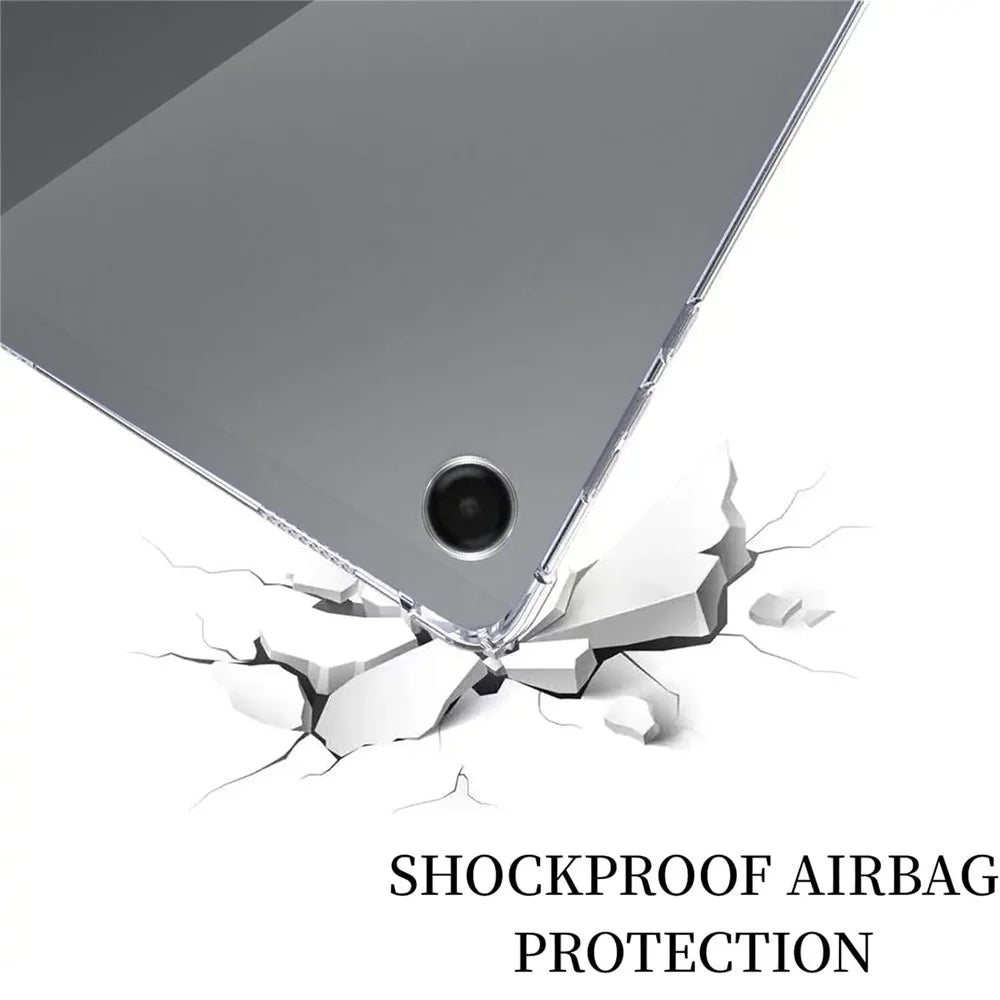 For Samsung Galaxy Tab A11 / A9 Case TPU Drop-Resistant Clear Tablet Cover + Tempered Glass Screen Film - 5