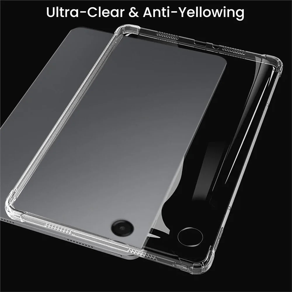 For Samsung Galaxy Tab A11 / A9 Case TPU Drop-Resistant Clear Tablet Cover + Tempered Glass Screen Film - 6