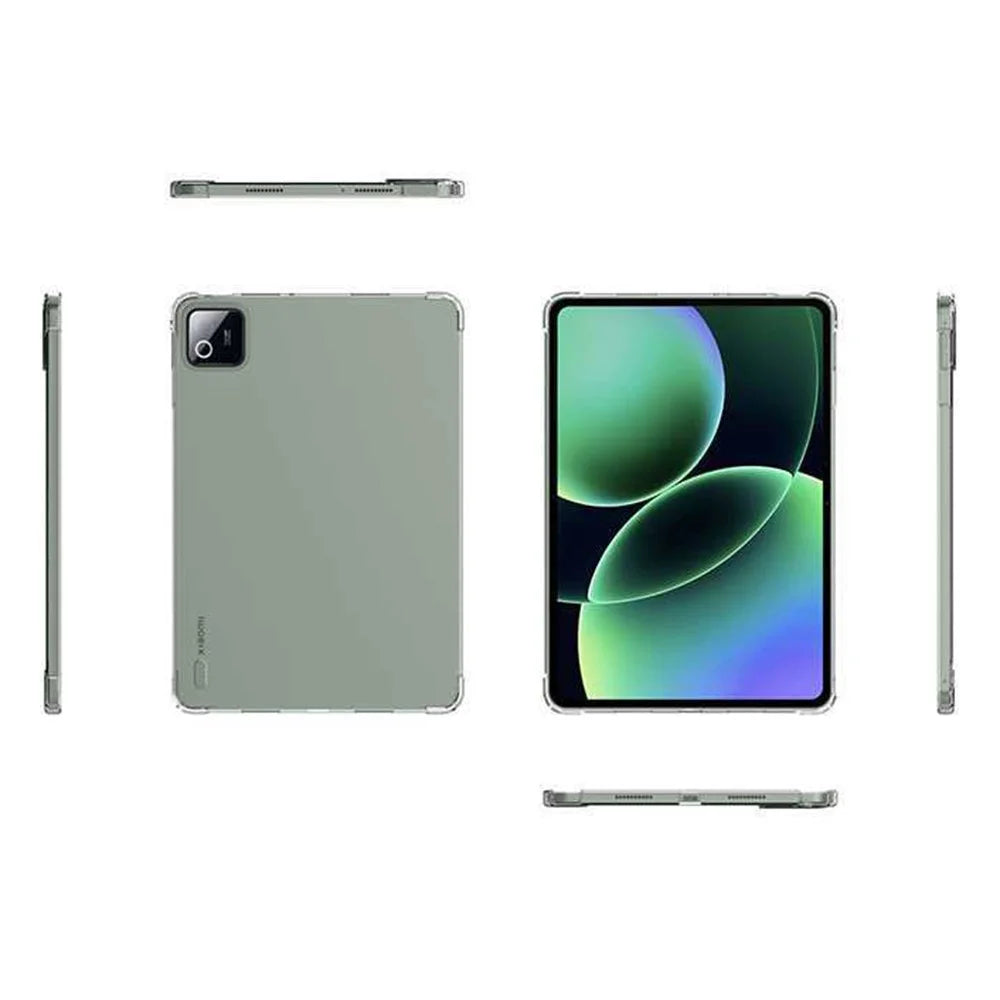 For Xiaomi Pad 8  /  8 Pro Case TPU Drop-Resistant Clear Tablet Cover + Tempered Glass Screen Film - 6