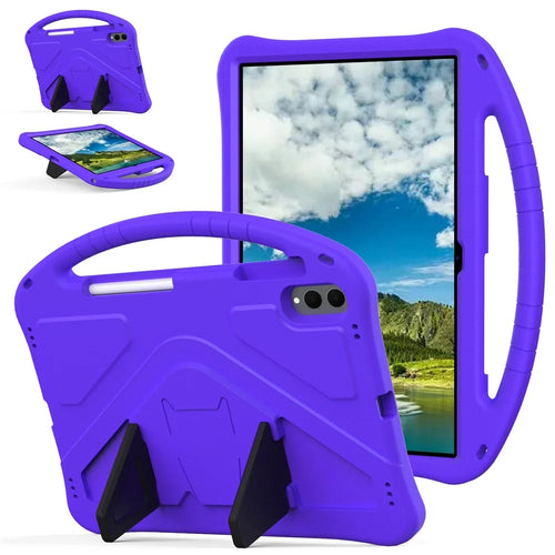 For Samsung Galaxy Tab S11 Ultra Case EVA Tablet Cover with Handle Kickstand Children Friendly - Purple - 1