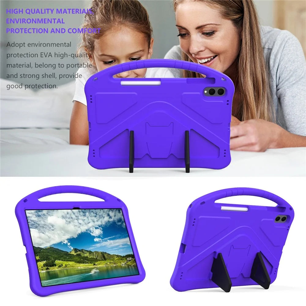For Samsung Galaxy Tab S11 Ultra Case EVA Tablet Cover with Handle Kickstand Children Friendly - Purple - 3