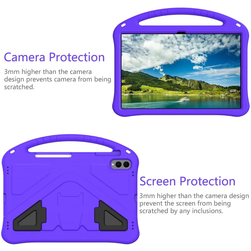 For Samsung Galaxy Tab S11 Ultra Case EVA Tablet Cover with Handle Kickstand Children Friendly - Purple - 4