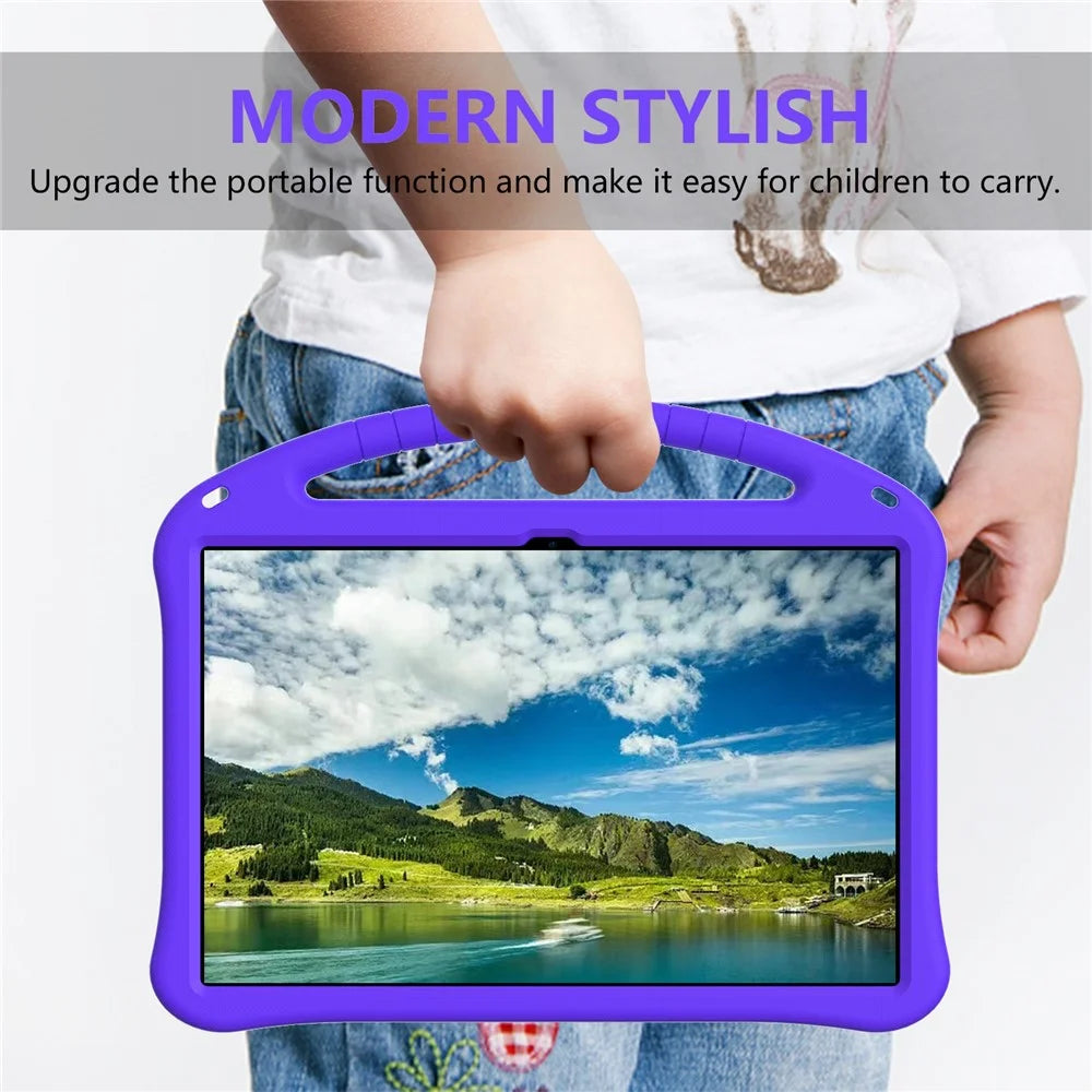 For Samsung Galaxy Tab S11 Ultra Case EVA Tablet Cover with Handle Kickstand Children Friendly - Purple - 6
