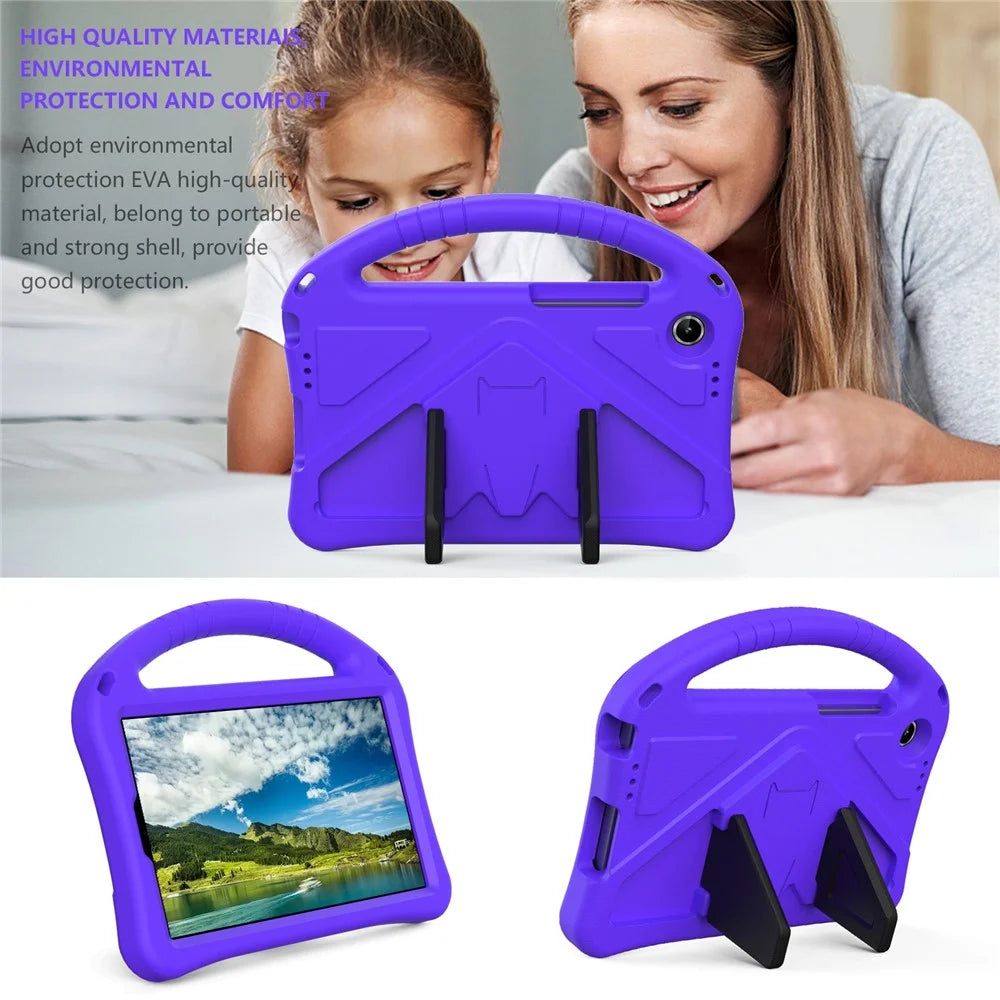 For Lenovo Tab K9 Case EVA Tablet Cover with Handle Kickstand Children Friendly - Purple - 3