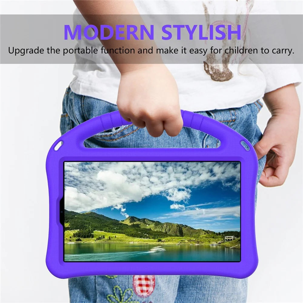 For Lenovo Tab K9 Case EVA Tablet Cover with Handle Kickstand Children Friendly - Purple - 6