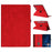 Microfiber Leather Case for Samsung Galaxy Tab S10+ / S9 FE+ / S9+ Rotating Stand Card Holder Smile Imprinted Tablet Cover - Red - 1