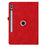 Microfiber Leather Case for Samsung Galaxy Tab S10+ / S9 FE+ / S9+ Rotating Stand Card Holder Smile Imprinted Tablet Cover - Red - 2