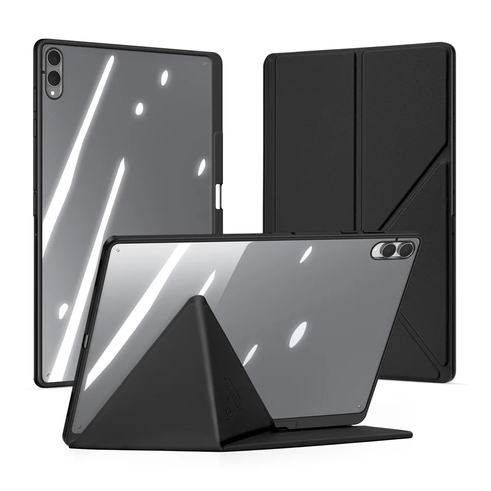 DUX DUCIS For Samsung Galaxy Tab S12 Ultra / S11 Ultra Case  Magi Series Detachable Origami Stand Leather+PC+TPU Clear Back Cover - Black - 2