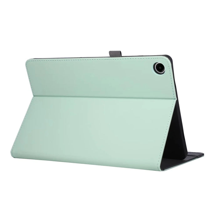 For Samsung Galaxy Tab A11 / A9 Case Foldable Stand Leather Tablet Cover with Handheld Wristband - Green - 3