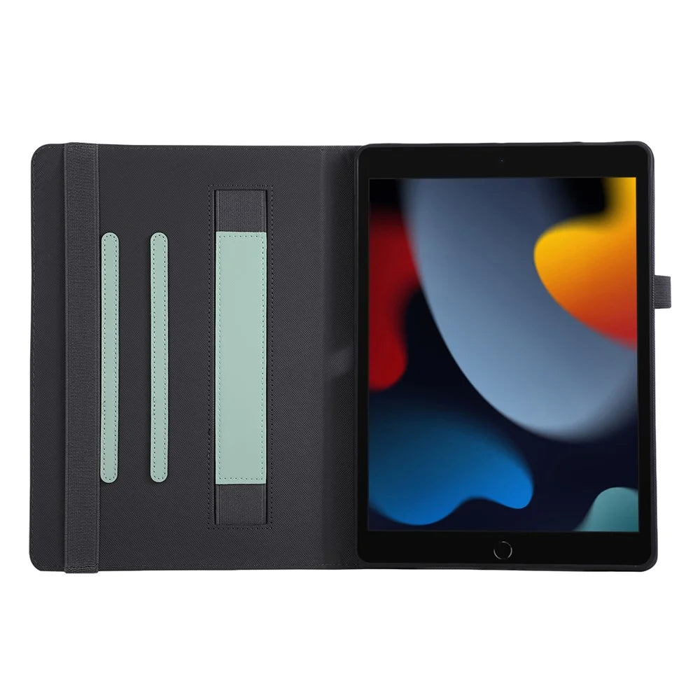 Tablet Case For iPad 10.2 (2021)  /  (2020)  /  (2019)  /  Air 10.5 inch (2019) Foldable Stand Leather Cover with Handheld Wristband - Green - 2