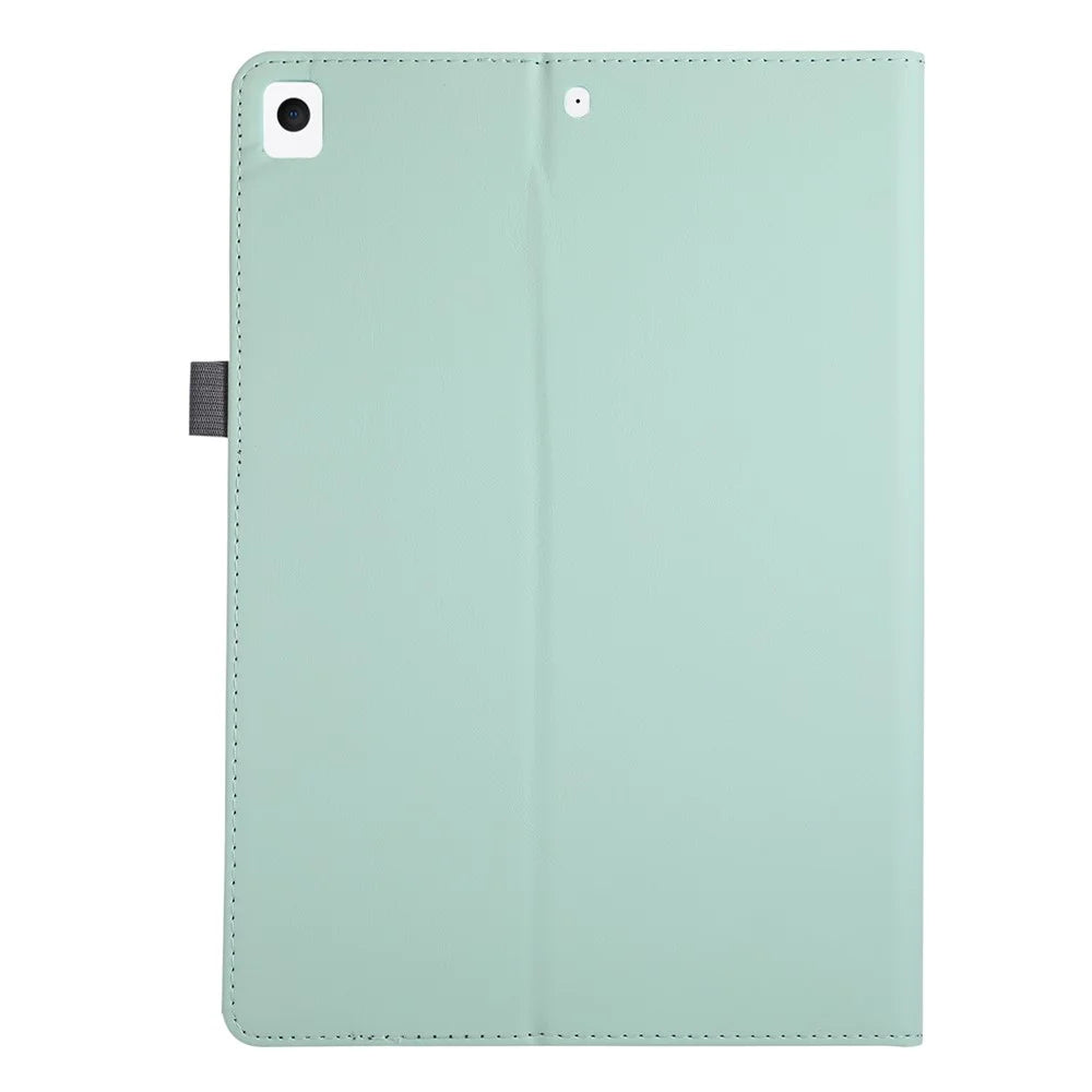 Tablet Case For iPad 10.2 (2021)  /  (2020)  /  (2019)  /  Air 10.5 inch (2019) Foldable Stand Leather Cover with Handheld Wristband - Green - 7