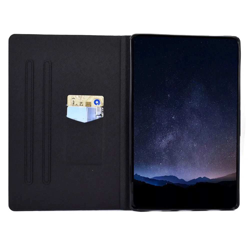 For Samsung Galaxy Tab S11 Case Stand Pattern Printed Leather Cover - Cat and Tiger - 2