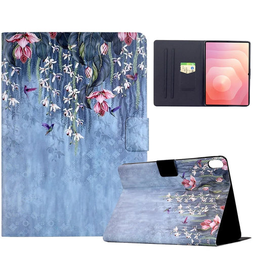 For Samsung Galaxy Tab S11 Case Card Holder Pattern Print Leather Cover - Bird - 1