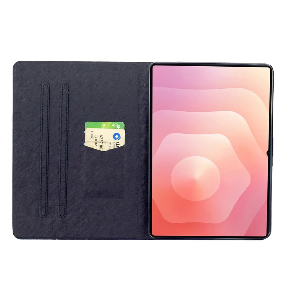 For Samsung Galaxy Tab S11 Case Card Holder Pattern Print Leather Cover - Bird - 2