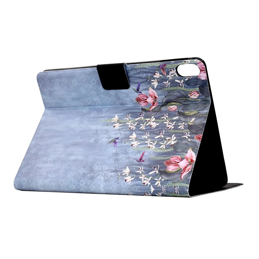 For Samsung Galaxy Tab S11 Case Card Holder Pattern Print Leather Cover - Bird - 4