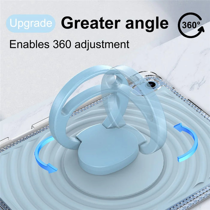 For iPad (2025)  /  10.9 (2022) Case Kickstand Wave Pattern Shockproof TPU + PC Tablet Cover - Baby Blue - 3