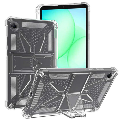 For Samsung Galaxy Tab A11 Clear Case Kickstand Shockproof TPU + PC Tablet Cover with Pen Slot - 1