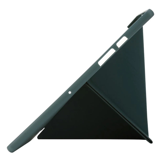 For Samsung Galaxy Tab A11 Case PU Leather+Silicone Origami Stand Protective Cover - Black - 4