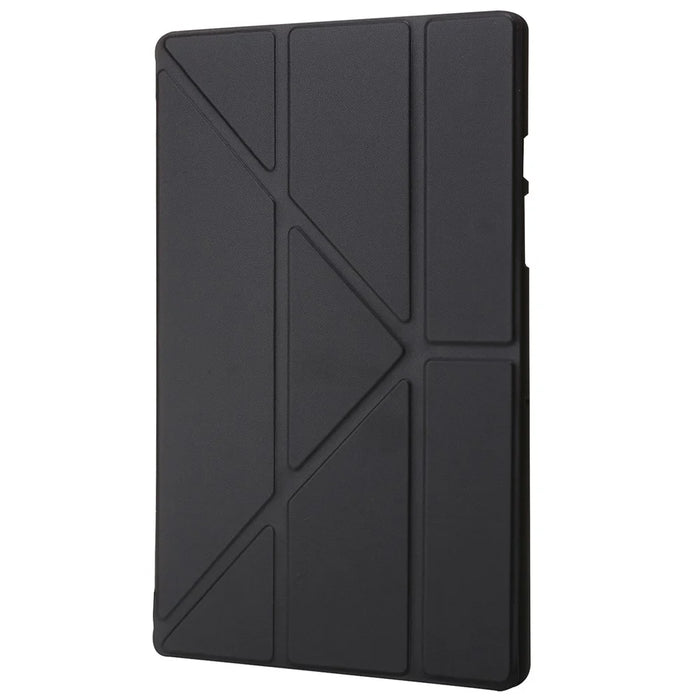 For Samsung Galaxy Tab A11 Case PU Leather+Silicone Origami Stand Protective Cover - Black - 6