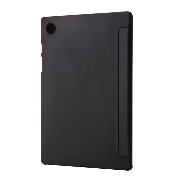 For Samsung Galaxy Tab A11 Case PU Leather+Silicone Origami Stand Protective Cover - Black - 7