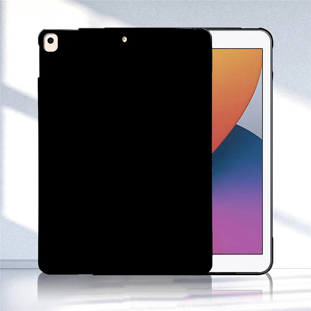 Tablet Case For iPad 10.2 (2021) / (2020) / (2019) / Air 10.5 inch (2019) , Slim Matte TPU Protective Cover - Black - 2