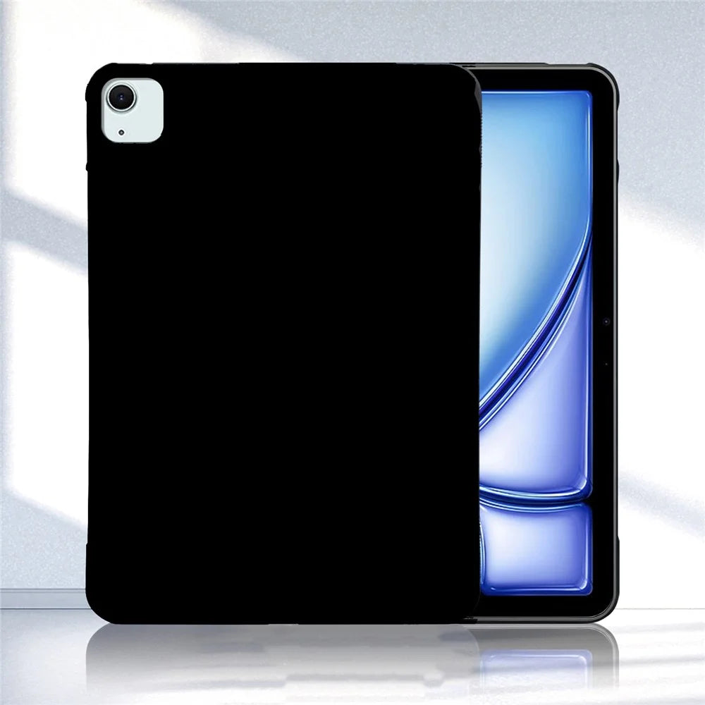 Tablet Case For iPad Air 11 (2026) / (2025) / (2024) / Air (2022) / (2020) / iPad Pro 11 (2022) / (2021) / (2020) / (2018) , Slim Matte TPU Protective Cover - Black - 2