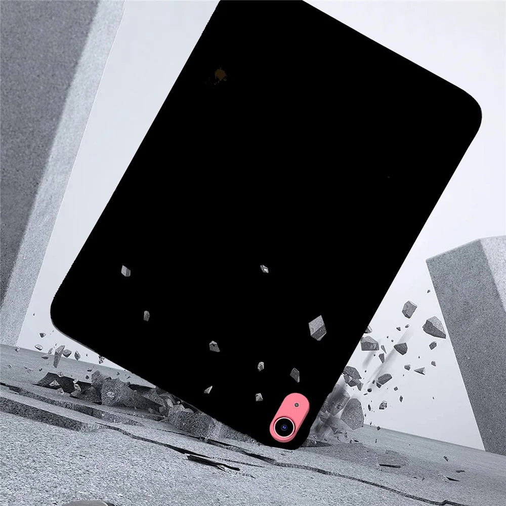 For iPad (2025) / 10.9 (2022) Case Slim Matte TPU Protective Tablet Cover - Black - 3