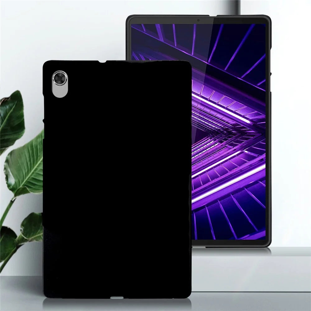 For Lenovo M10 Plus Case Slim Matte TPU Protective Tablet Cover - Black - 2