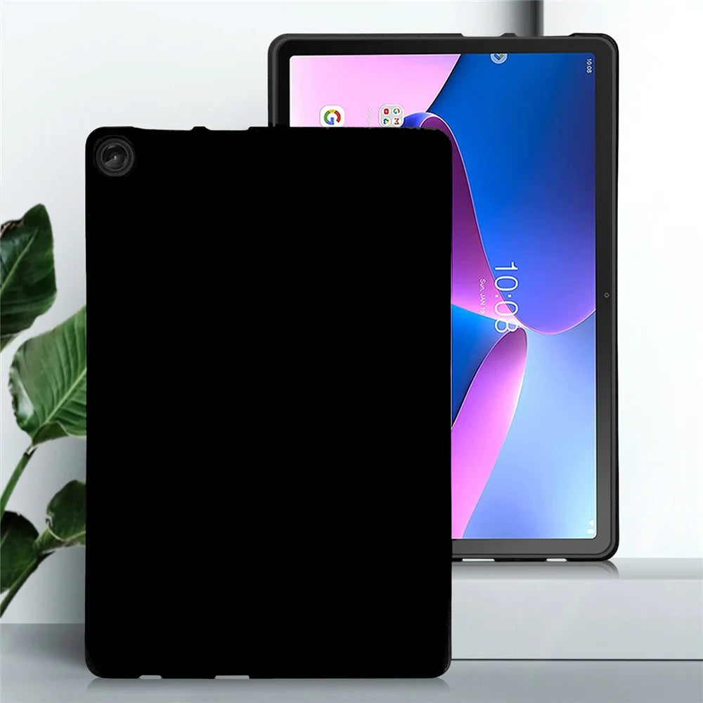 For Lenovo Tab M10 (Gen 3) Case Slim Matte TPU Protective Tablet Cover - Black - 2