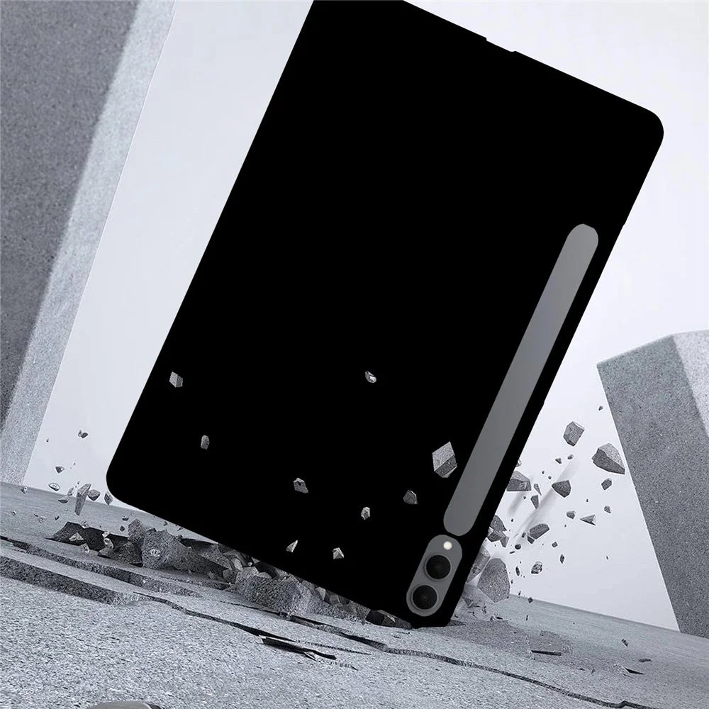 Tablet Case For Samsung Galaxy Tab S11 Ultra / S10 Ultra / S9 Ultra / S8 Ultra , Slim Matte TPU Protective Cover - Black - 3