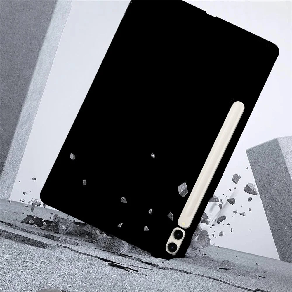 Tablet Case For Samsung Galaxy Tab S8+ / S7+ / S7 FE , Slim Matte TPU Protective Cover - Black - 3