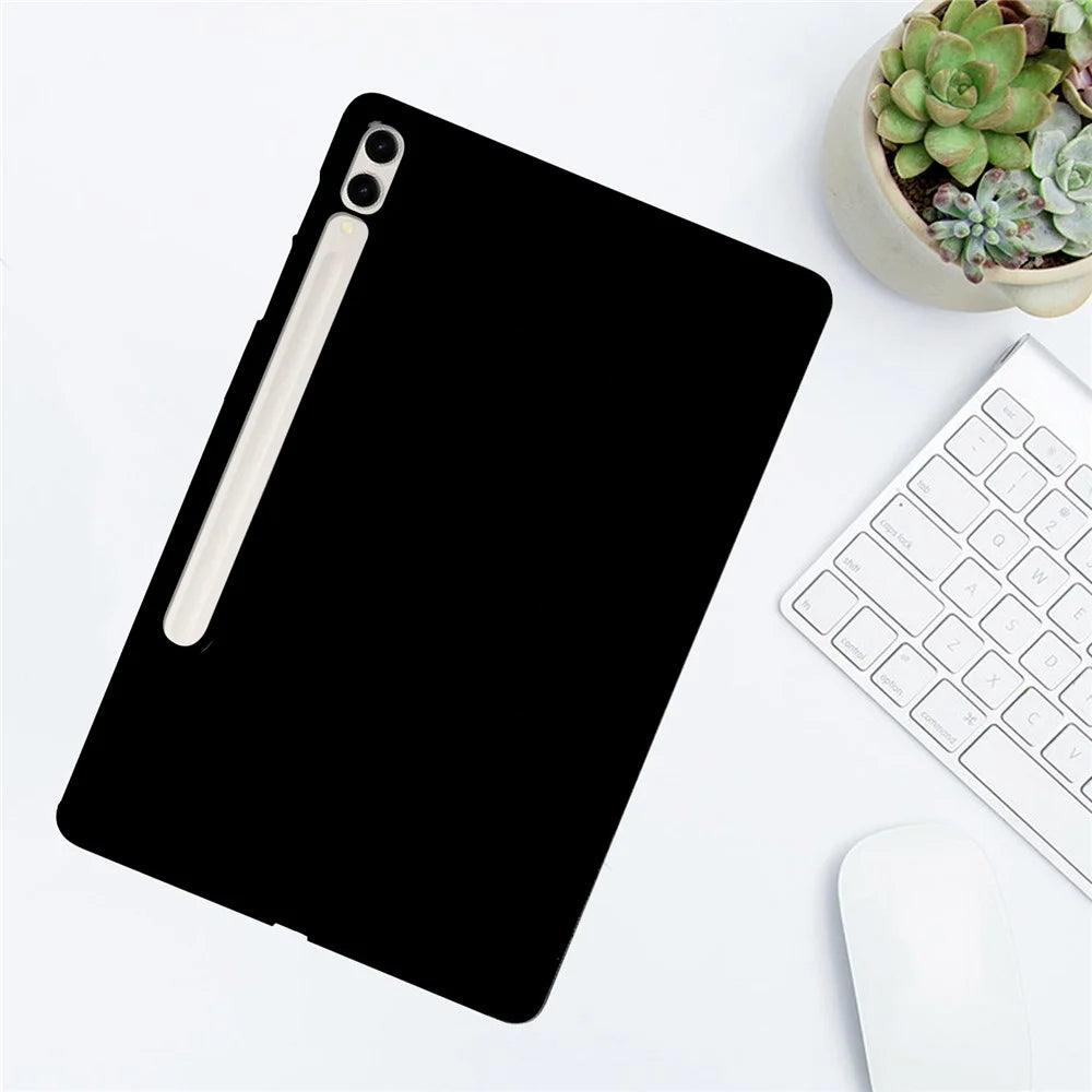 Tablet Case For Samsung Galaxy Tab S8+ / S7+ / S7 FE , Slim Matte TPU Protective Cover - Black - 4