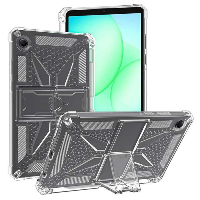 For Samsung Galaxy Tab A11+ Clear Case Kickstand Shockproof TPU + PC Tablet Cover with Pen Slot - 1