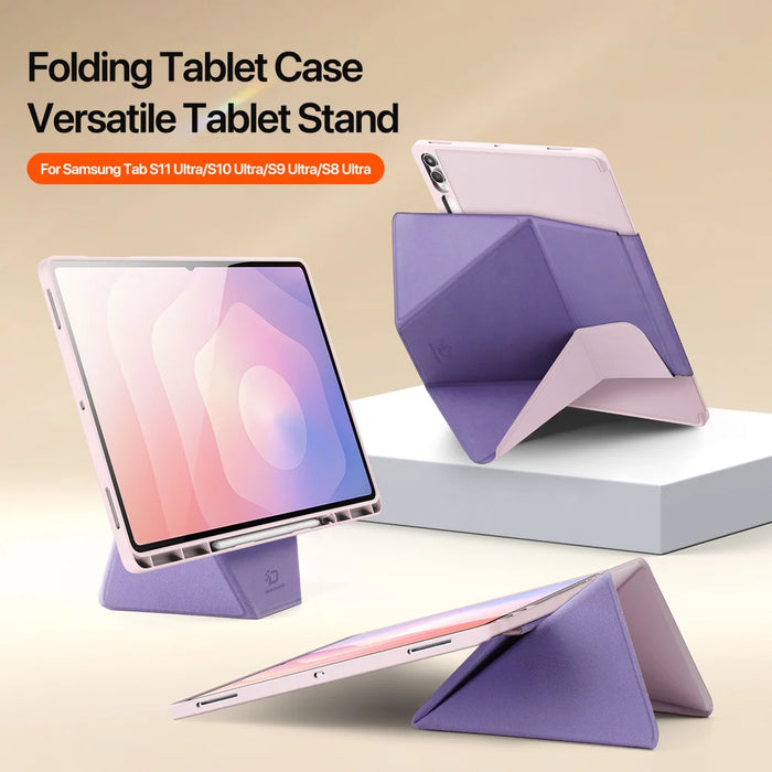 DUX DUCIS For Samsung Galaxy Tab S12 Ultra / S11 Ultra / S10 Ultra / S9 Ultra Tablet Case  Vers Series Multi-function Folding Stand Leather Cover - Pink - 4