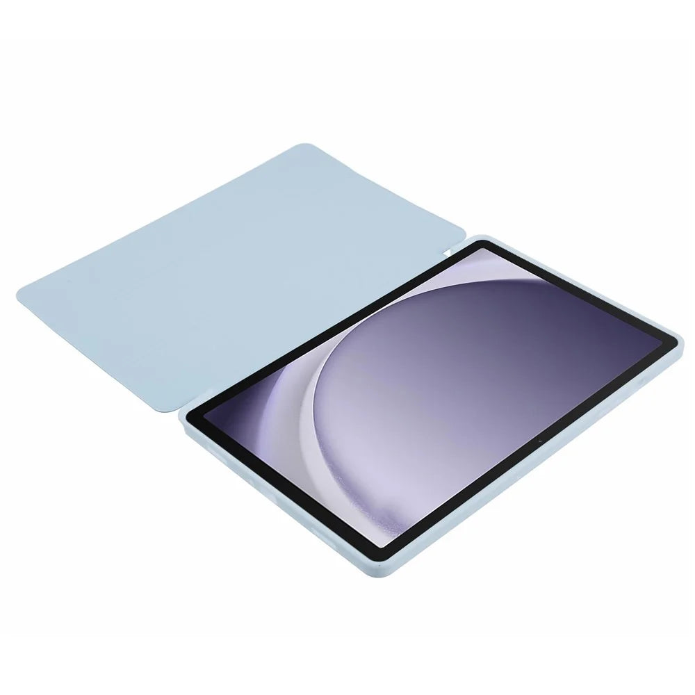 For Samsung Galaxy Tab A11+ Case Leather + Honeycomb TPU Tablet Cover Tri-Fold Stand - Baby Blue - 2