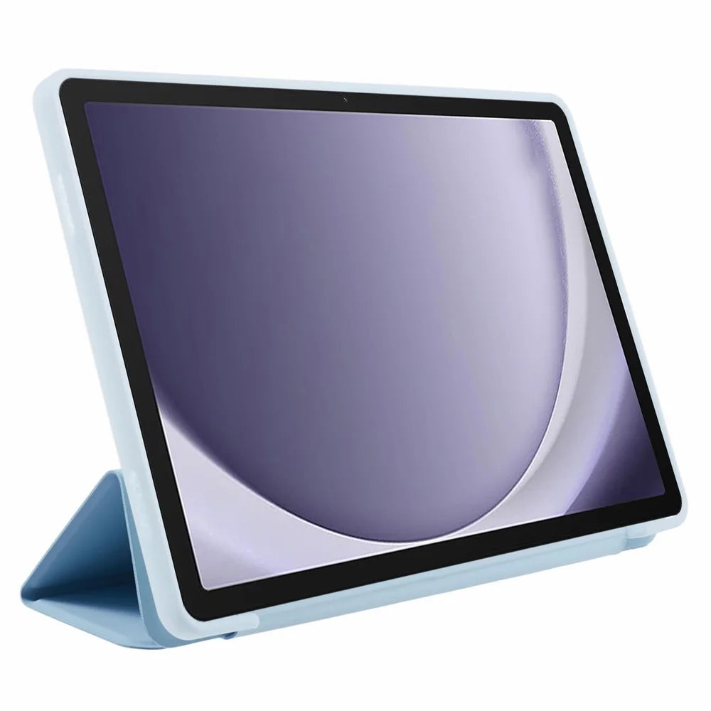 For Samsung Galaxy Tab A11+ Case Leather + Honeycomb TPU Tablet Cover Tri-Fold Stand - Baby Blue - 3