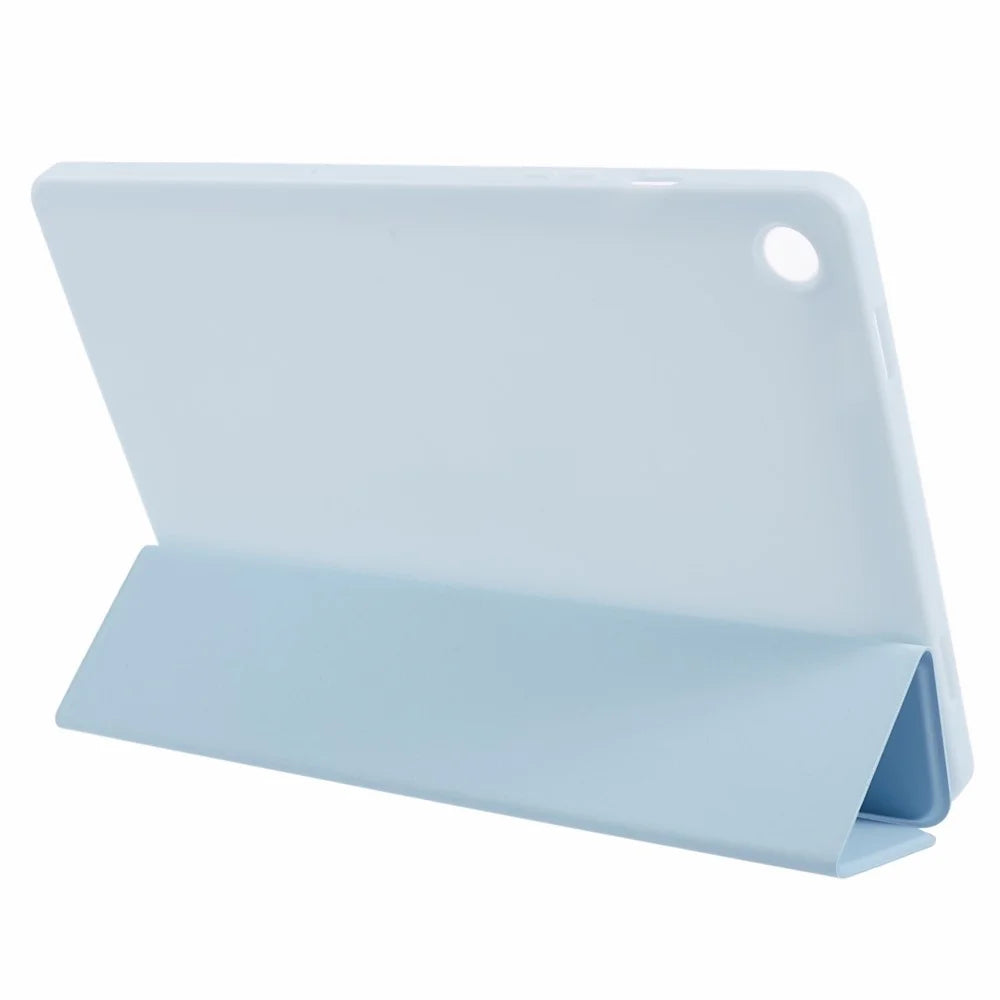 For Samsung Galaxy Tab A11+ Case Leather + Honeycomb TPU Tablet Cover Tri-Fold Stand - Baby Blue - 4