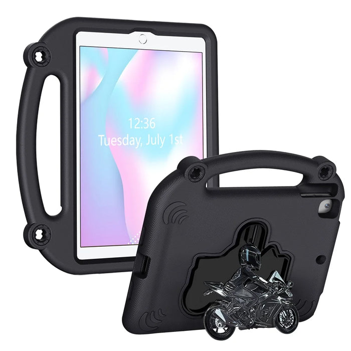 EVA Case For iPad 10.2 (2021)  /  (2020)  /  (2019)  /  Air 10.5 inch (2019) Motorcycle Kickstand Shockproof Tablet Cover with Handle - Black - 1