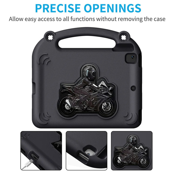 EVA Case For iPad 10.2 (2021)  /  (2020)  /  (2019)  /  Air 10.5 inch (2019) Motorcycle Kickstand Shockproof Tablet Cover with Handle - Black - 2