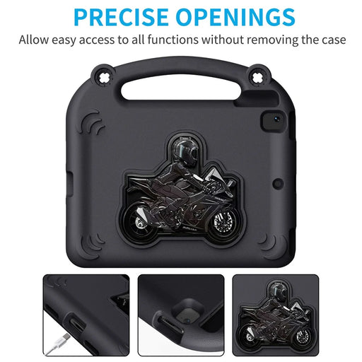 EVA Case For iPad 9.7-inch (2018)  /  (2017)  /  Air 2  /  Air (2013) Motorcycle Kickstand Shockproof Tablet Cover with Handle - Black - 2
