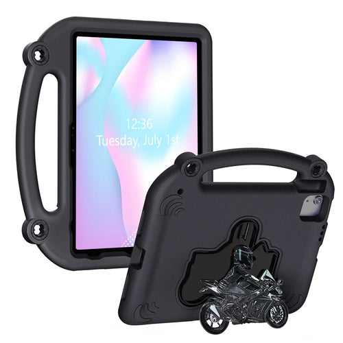 Motorcycle Kickstand EVA Case with Handle For iPad (2025)  /  10.9 (2022)  /  Air 11 (2026) / (2025) / (2024) / Air (2022) / (2020)  /  Pro 11 (2025)  /  (2024)  /  (2022)  /  (2021)  /  (2020)  /  (2018) - Black - 1