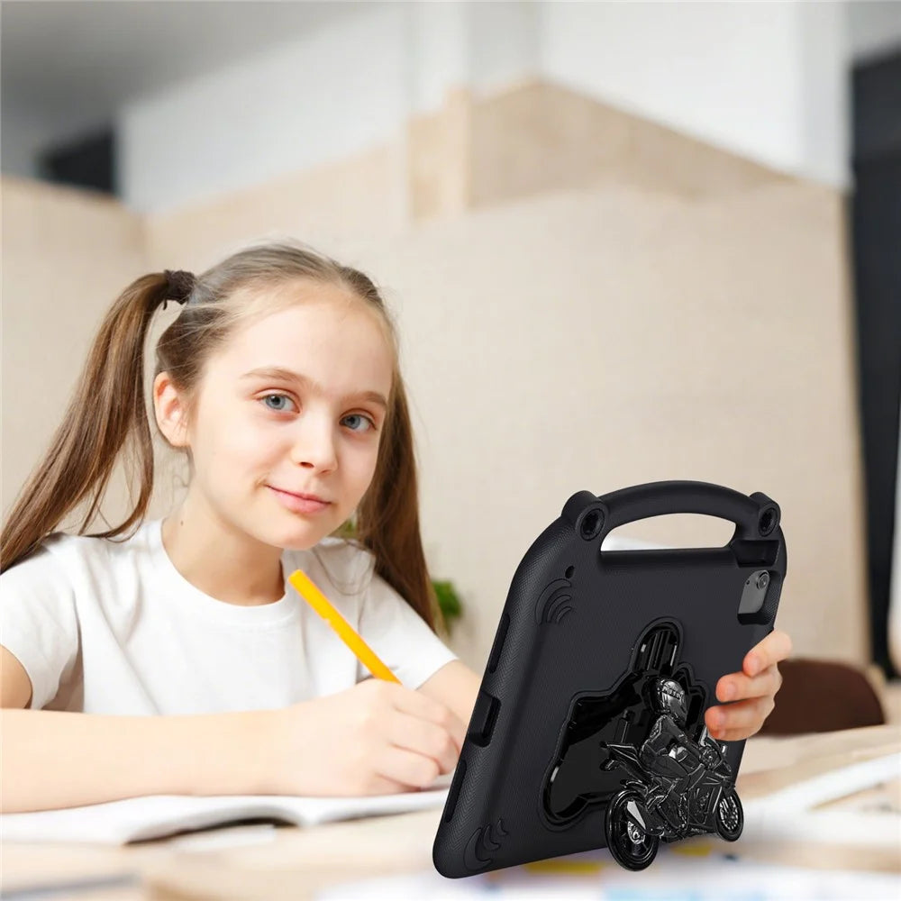 Motorcycle Kickstand EVA Case with Handle For iPad (2025)  /  10.9 (2022)  /  Air 11 (2026) / (2025) / (2024) / Air (2022) / (2020)  /  Pro 11 (2025)  /  (2024)  /  (2022)  /  (2021)  /  (2020)  /  (2018) - Black - 4
