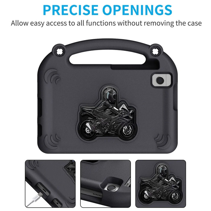 Motorcycle Kickstand EVA Case with Handle For Samsung Galaxy Tab A11 / A9 / A7 Lite 8.7-inch / A 8.0 (2019) - Black - 2