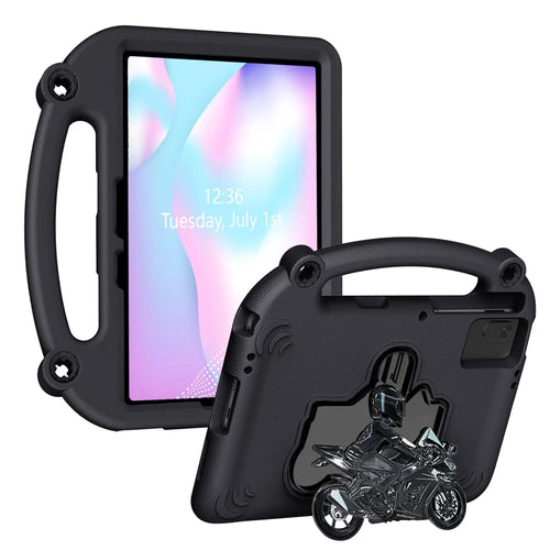 Motorcycle Kickstand EVA Case with Handle For Samsung Galaxy Tab S11 / S10 FE / S9 FE / S9 / S8 / S7 / Xiaomi Pad 6 / Redmi Pad 2 11 / Redmi Pad SE / Lenovo Tab M11 / Huawei MatePad SE 11 - Black - 1