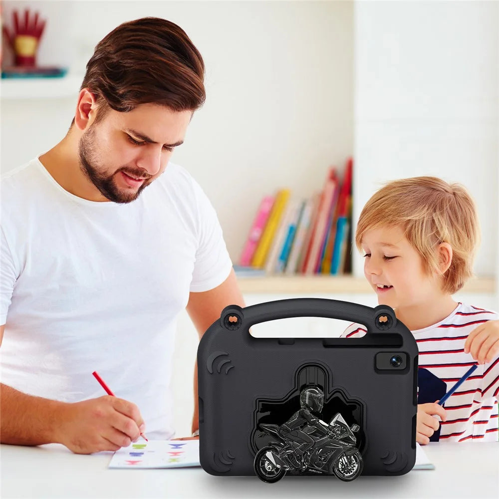 Motorcycle Kickstand EVA Case with Handle For Samsung Galaxy Tab S6 Lite (2024)  /  (2022)  /  (2020)  /  A7 10.4 (2022)  /  (2020)  /  S5e  /  S6  /  Lenovo Tab M10 Plus  /  Tab K10  /  Huawei MatePad 10.4 (2022)  /  (2020) - Black - 5