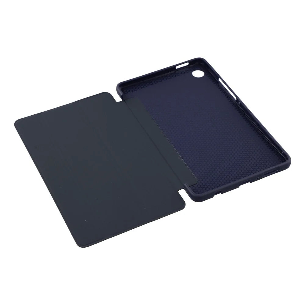 For Samsung Galaxy Tab A11 Case PU Leather + Silicone Tri-Fold Stand Tablet Cover - Dark Blue - 3