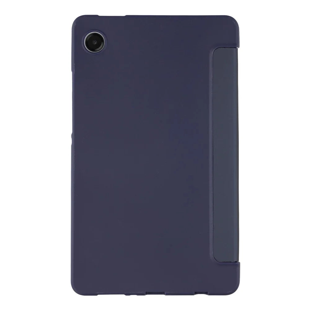 For Samsung Galaxy Tab A11 Case PU Leather + Silicone Tri-Fold Stand Tablet Cover - Dark Blue - 6