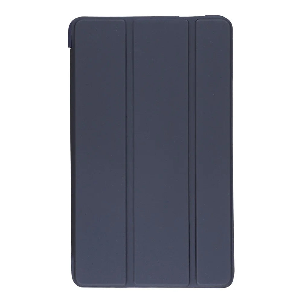 For Samsung Galaxy Tab A11 Case PU Leather + Silicone Tri-Fold Stand Tablet Cover - Dark Blue - 7